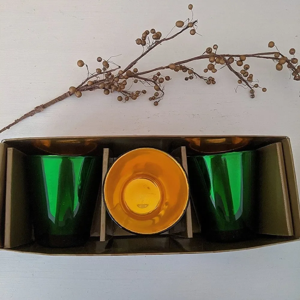Mercury Lights Set Of 3 Glass Votive Candleholders NEW